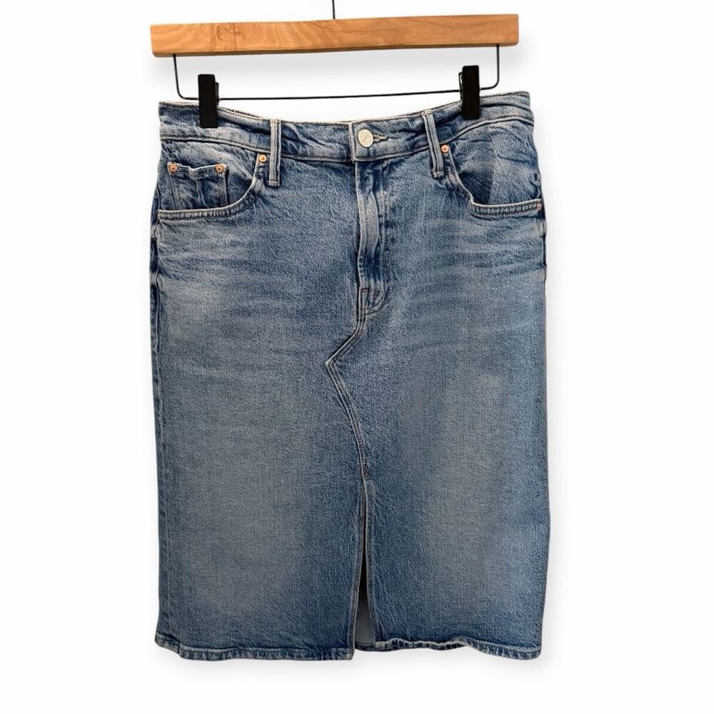 Mother The Ditcher Midi Jean Denim Skirt 28